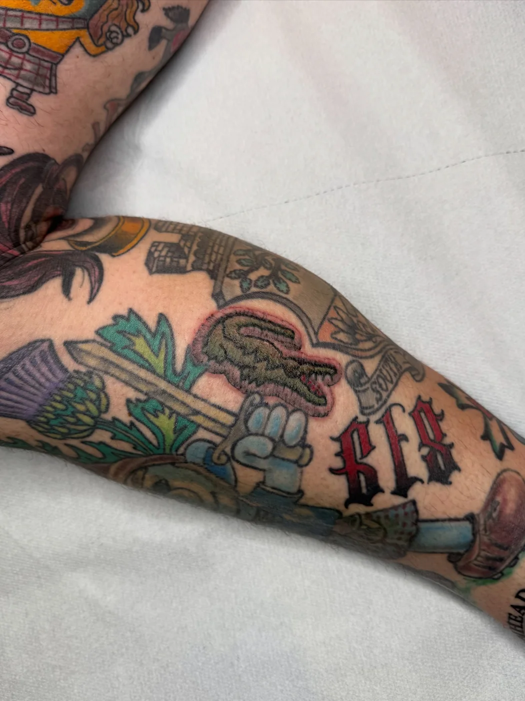 Farbiges Traditional-Sleeve mit Adler von Marius