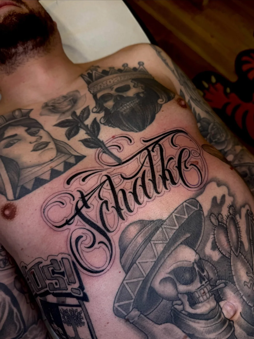 Großes Schalke-Bruststück mit Lettering von Marius